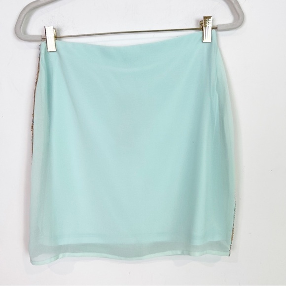 ALYA FRANCESCAS GOLD GREEN SEQUIN MINI SKIRT WOMENS SZ SMALL NEW - Picture 6 of 6